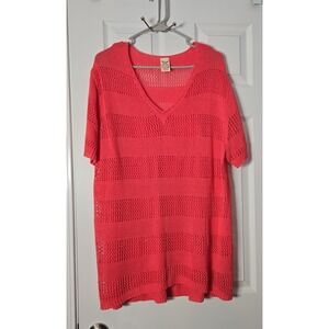 Faded Glory Womans Short Sleeve Blouse Plus Size 2X (18W-20W).